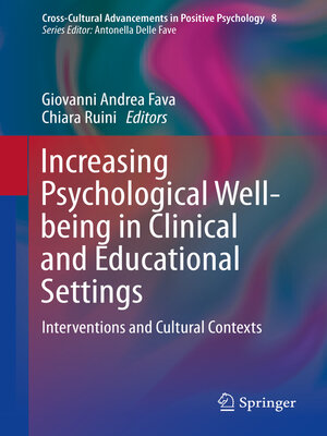 cover image of Increasing Psychological Well-being in Clinical and Educational Settings